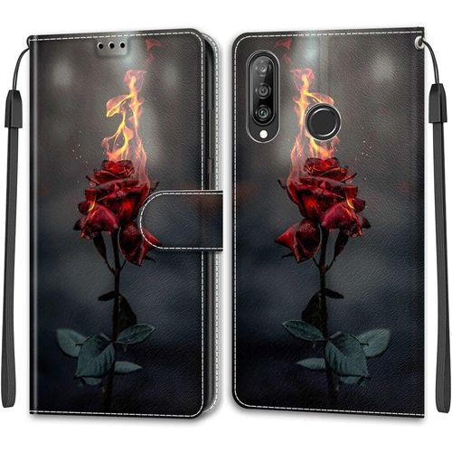 Coque Pour Huawei P30 Lite, Coque P30 Lite, Etui Protection Housse Premium En Cuir Pu, [Emplacements Cartes], Pochette Flip Case Compatible Avec Huawei P30 Lite/Nova 4e Book