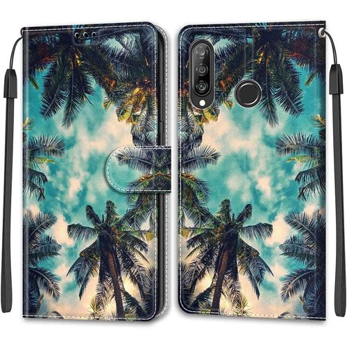 Coque Pour Huawei P30 Lite, Coque P30 Lite, Etui Protection Housse Premium En Cuir Pu, [Emplacements Cartes], Pochette Flip Case Compatible Avec Huawei P30 Lite/Nova 4e Book