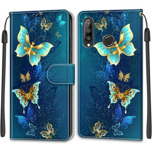 Coque Pour Huawei P30 Lite, Coque P30 Lite, Etui Protection Housse Premium En Cuir Pu, [Emplacements Cartes], Pochette Flip Case Compatible Avec Huawei P30 Lite/Nova 4e Book
