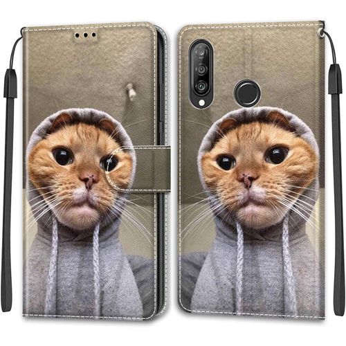 Coque Pour Huawei P30 Lite, Coque P30 Lite, Etui Protection Housse Premium En Cuir Pu, [Emplacements Cartes], Pochette Flip Case Compatible Avec Huawei P30 Lite/Nova 4e Book