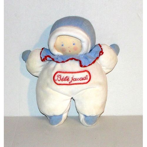 Doudou Bébé Jacadi Grelot Peluche Bebe Collerette Tissus 20 Cm
