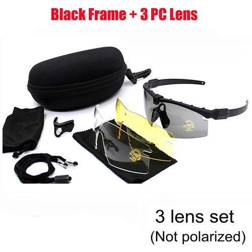 No Polarized Black -Lunettes De Soleil Polarisées Tactiques Pour Hommes, Pour Paintball, Tir Militaire, Airsoft, Sport De Plein Air,