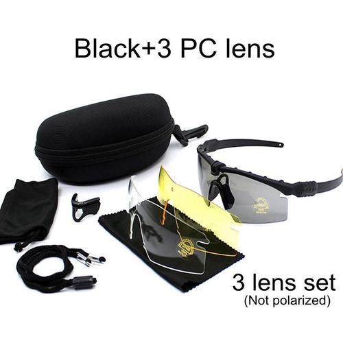 No Polarized Black -Lunettes De Soleil Militaires À Protection Uv400, Pour Tir, Chasse, Camping, Plein Air, Tactiques, Sport En Plei