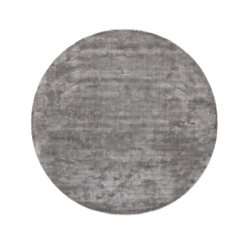 Benuta Essentials Tapis En Viscose Rond Nela Gris Diamètre 120 Cm Rond