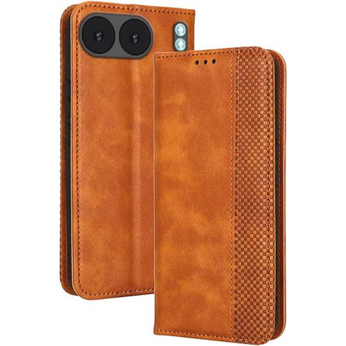 Coque Pour Oneplus Nord 4 / Oneplus Ace 3v (6.74"" Inches) Etui Housse, Etui De Telephone En Cuir Avec Fente Pour Carte Texturee Elegante.Marron