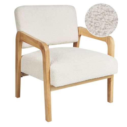 Fauteuil Hjo Bouclé Blanc Cassé