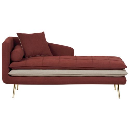 Chaise Longue Côté Gauche En Tissu Rouge Gonesse