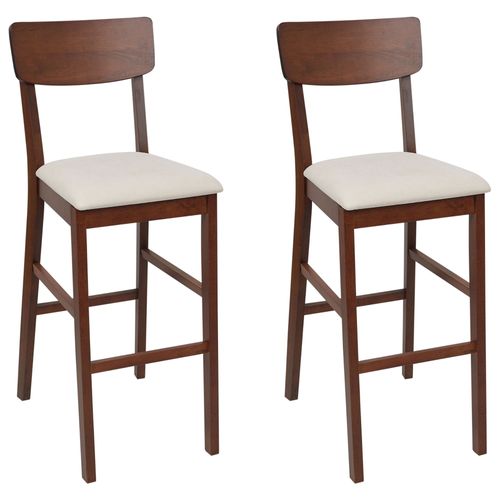 Lot De 2 Chaises De Bar Ambler Bois D'hévéa Bois Foncé
