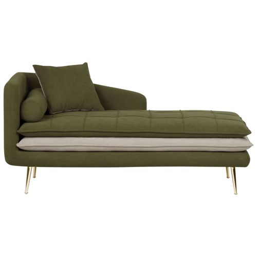 Chaise Longue Côté Gauche En Tissu Vert Gonesse