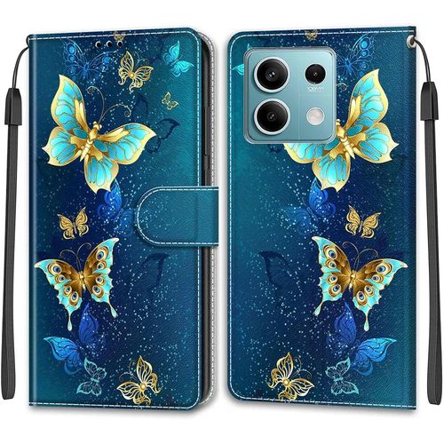 Coque Pour Xiaomi Redmi Note 13 5g (Pas Pour 4g) Etui, Pochette Protection Etui Housse Premium En Cuir Pu,Fermeture Magnetique Pour Redmi Note 13 5g [Papillon]