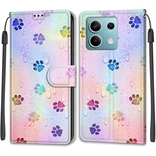 Coque Pour Xiaomi Redmi Note 13 5g (Pas Pour 4g) Etui, Pochette Protection Etui Housse Premium En Cuir Pu,Fermeture Magnetique Pour Redmi Note 13 5g [Empreinte]