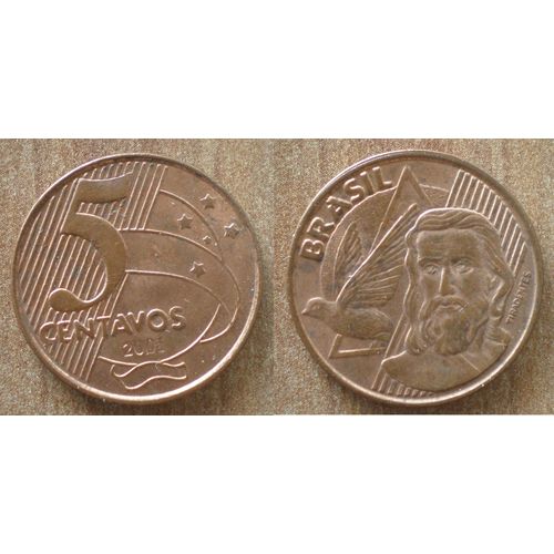 Bresil 5 Centavos 2001 Piece Reals Cruzeiros Centavos Amerique Sud