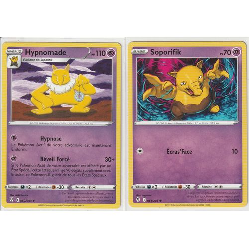 2 Cartes Pokemon - Hypnomade 062/203 - Soporifik 061/203 - Épée Et Bouclier 7 - Evolution Céleste - Eb7 - Vf