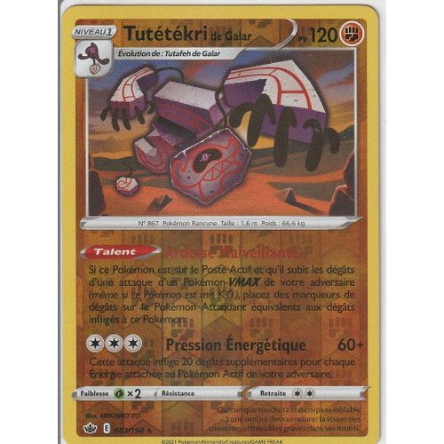 Carte Pokemon - Tutétékri De Galar - 083/198 - Holo-Reverse - Épée Et Bouclier 6 - Règne De Glace - Eb6 -Vf