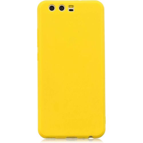Coque Compatible Avec Huawei P10 Tpu Etui De,Couleur Unie Protection Housse En Souple Silicone Tpu Ultra Mince Et Anti-Rayures De Protection Etui- Jaune