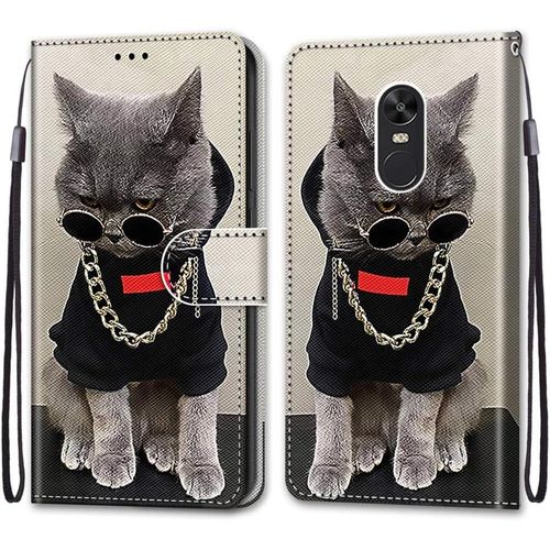 Coque Pour Xiaomi Redmi Note 4x, Etui En Cuir Pu Portefeuille Housse Coque Avec 360 Degres Silicone Antichoc Protection Cover Cuir Pochette Magnetique Und Flip Bequille (Chats 3)