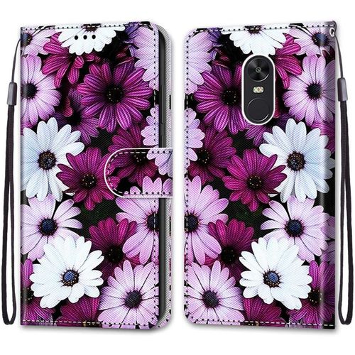 Coque Pour Xiaomi Redmi Note 4x, Etui En Cuir Pu Portefeuille Housse Coque Avec 360 Degres Silicone Antichoc Protection Cover Cuir Pochette Magnetique Und Flip Bequille (Fleur 2)