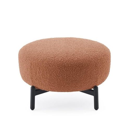 Kartell Pouf Repose-Pieds Lunam Tissu Curly (Rose - Acier Verni Et Tissu)