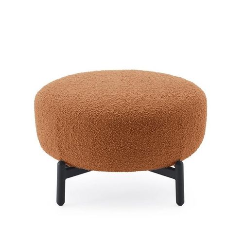 Kartell Pouf Repose-Pieds Lunam Tissu Curly (Orange - Acier Verni Et Tissu)