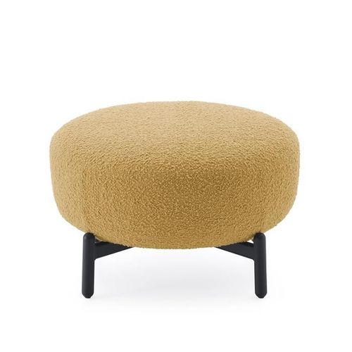 Kartell Pouf Repose-Pieds Lunam Tissu Curly (Jaune Acide - Acier Verni Et Tissu)