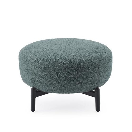 Kartell Pouf Repose-Pieds Lunam Tissu Curly (Pétrole - Acier Verni Et Tissu)
