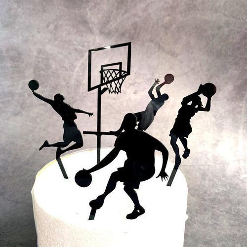 Carte De Papier De Couleur 1 Garniture De Gateau De Football En Acrylique Nouveaux Drapeaux Creatifs De Gateau D Anniversaire Pour Garcon De Basket Ball De Fete Sportive Decoration De Gateau A Faire Soi Meme