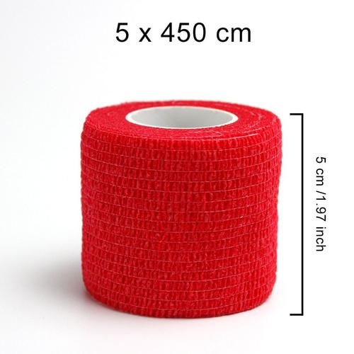 Red -Bandage Élastique Auto Adhésif De 5x450 Cm,Ruban De Fitness En Tissu Non Tissé,Matériel Pour Genou,Coude,Coussinet De Suppor