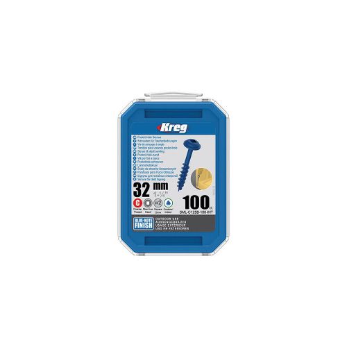 100 vis Blue-Kote - 7 x 32 mm - filetage épais - Maxi-Loc carré