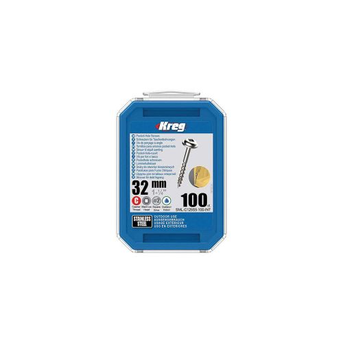 100 vis en acier inoxydable - 7 x 32 mm - filetage épais - Maxi-Loc carré