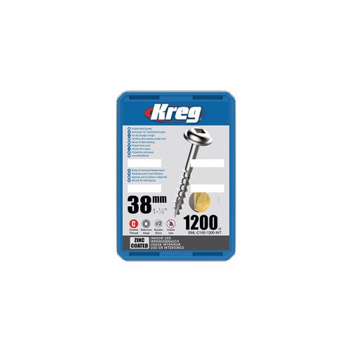1200 vis galvanisés - 8 x 38 mm - filetage épais - Maxi-Loc carré