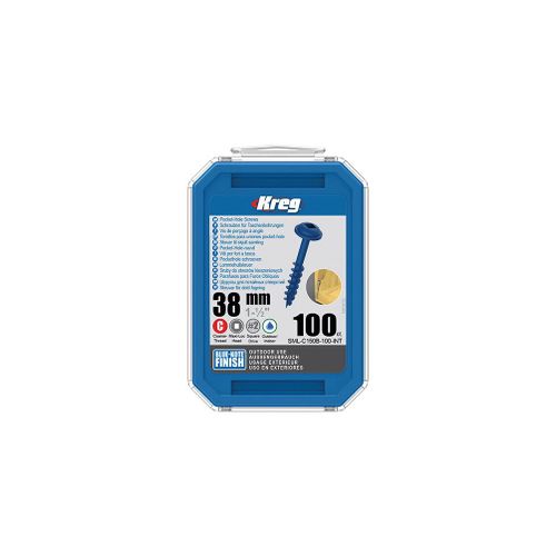 100 vis Blue-Kote - 8 x 38 mm - filetage épais - Maxi-Loc carré