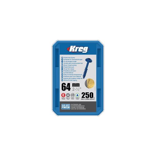 250 vis Blue-Kote - 8 x 64 mm - filetage épais - Maxi-Loc carré