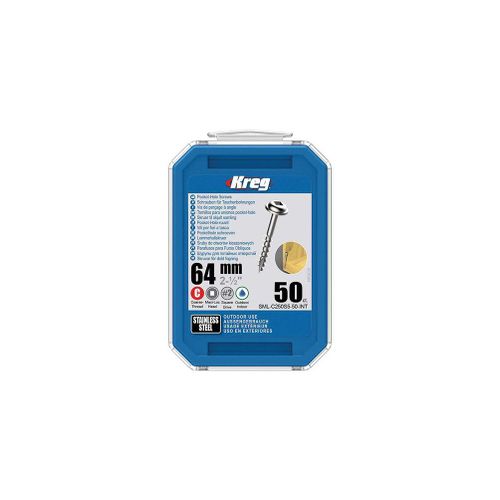 50 vis en acier inoxydable - 10 x 64 mm - filetage épais - Maxi-Loc carré