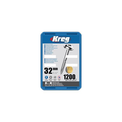 1200 vis galvanisés - 7 x 32 mm - filetage fin - Maxi-Loc carré