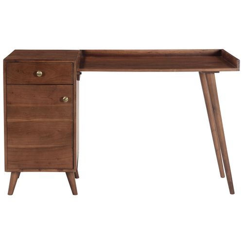Bureau Vintage Avec Rangement Acacia Massif L130 Cm Roby