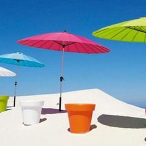Parasol Rond À Mât Droit Liam Aubergine Ø 270