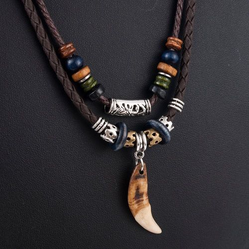 Pendentif Bohémien En Cuir Tressé, 1 Pièce, Perles, Cadeau De Noël, Bijoux, Déclaration, Initiale