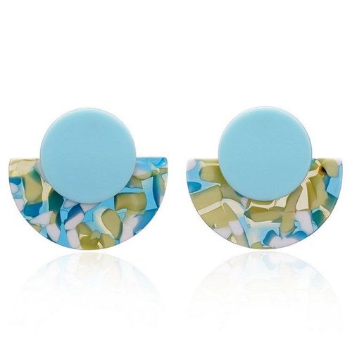 Boucles D'oreilles Rondes En Acétate Acrylique Pour Femmes, Nouveau Design, Bijoux Colorés, Bleu, Beige, Blanc, 2021