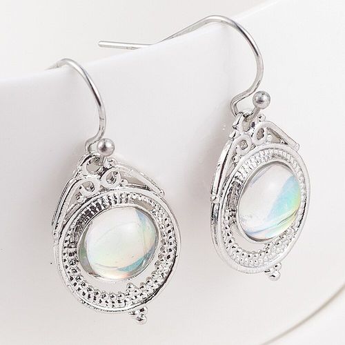 Boucles D'oreilles Vintage Imitation Pierre De Lune Cristal, Boucles D'oreilles Couleur Pour Femmes, Bijoux De Mariage, Déclaration, Nouvelle Collection 2020