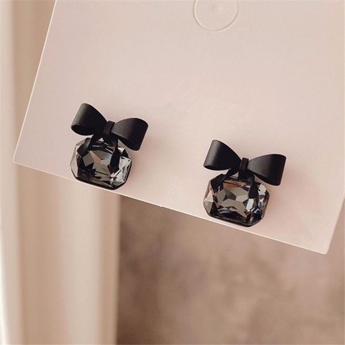 Boucles D'oreilles En Cristal Pour Femmes, Bijoux À La Mode, Simple, Noir, Cadeau, 2020, Nouveauté