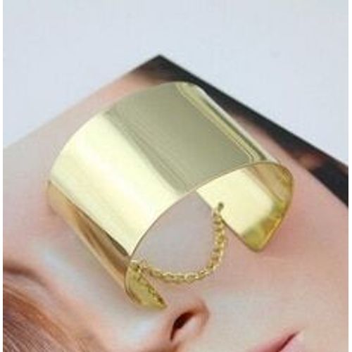 Bracelets En Métal Doré Pour Hommes Et Femmes, Bijoux À La Mode, Manchette Large, 2020