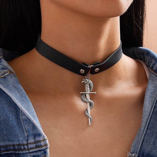 Colliers Vintage En Cuir Pu Pour Femmes, Pendentif Serpent, Punk Gothique, Ras Du Cou, Bijoux, 2020