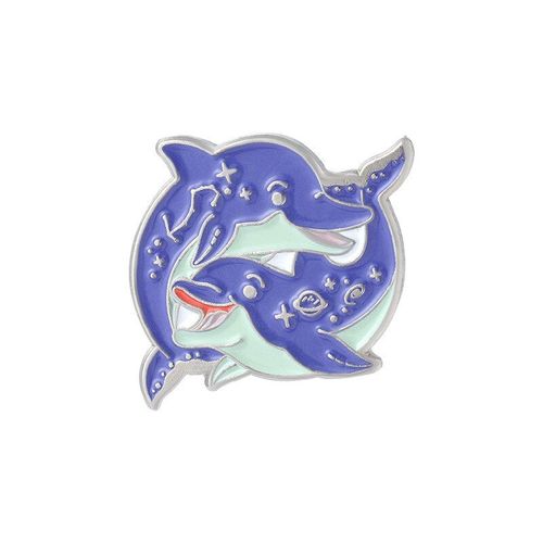 Broche Baleine De Dessin Animé En Métal Pour Femmes, Jolie Broche De Carte, Badge De Fête Sur Le Campus, Accessoires De Fête