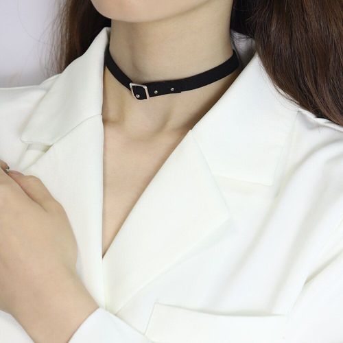 Collier Ras Du Cou En Cuir Pour Femmes Et Filles, 8 Styles, Punk, Nouvelle Mode, Géométrique, Couleur Or, Avec Pendentif Rond