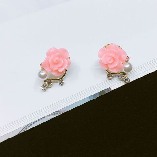 Boucles D'oreilles En Cristal Pour Femmes, Imitation De Perles, Rose, Nouvelle Mode Coréenne, Cadeaux, 2021
