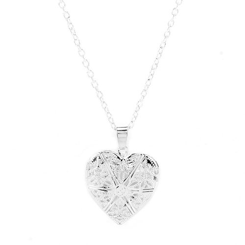 Collier Avec Pendentif En Forme De C¿Ur Argenté Pour Femme, Long, Chaîne, Sweater, À La Mode, 2020