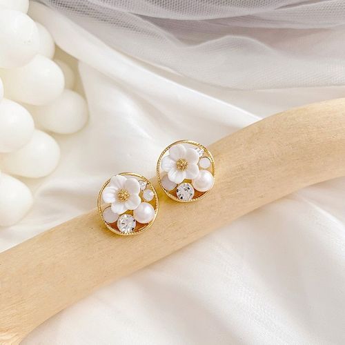 Boucles D'oreilles À Fleurs En Acrylique Pour Femmes, Tendance Coréenne, Petite Perle, Simple, Cadeau, 2020