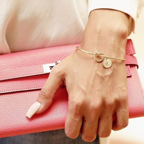Bracelet En Alliage Or/Or Rose/Argent, 7 Lettres, Chaîne Serpent, Breloque, Personnalité Féminine, 2021