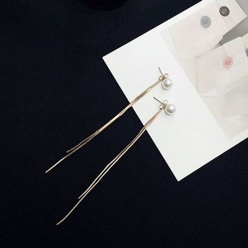 Boucles D'oreilles Longues Et Élégantes Pour Femmes, Nouvelle Mode Coréenne, Cz Perle, Breloque, Pendentif Serpent, Chaîne, Pompon, 2021