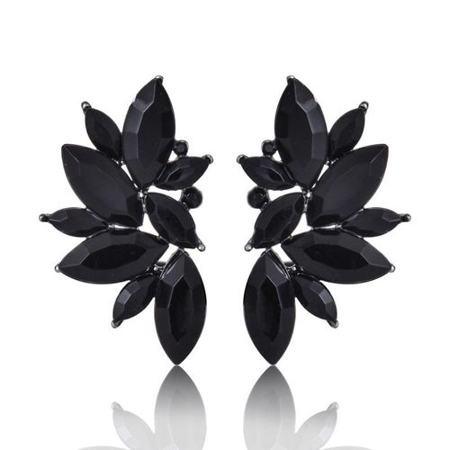 Boucles D'oreilles Ailes En Strass Rouge/Rose, Verre Noir, Résine Métal Doux, Feuille, Boucles D'oreilles Pour Filles, Cadeau 2021